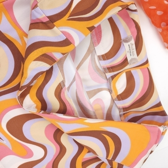 New ALTAR'D STATE Retro Cream Brown Mauve Swirl Skirt Sz m - Picture 6 of 11